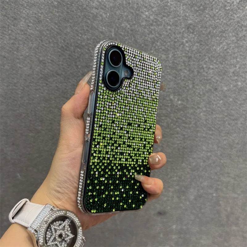 Luxury Bling Case Full Shinny Diamond Bumper Frame Cover For iPhone 15 16 ProMax 14 Plus 13 12 11 Pro Max Wristband Lanyard Case - Touchy Style