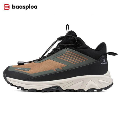 Baasploa Men Outdoor Boots Ankle Leather Waterproof Hiking Shoes Male Winter Plush Warm Casual Sneakers Antiskid Cotton Shoes - Touchy Style