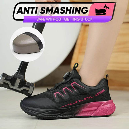 Rotating Buttons Work Safety Shoes For Women Men Steel Toe Shoes Puncture-Proof Women Work Sneakers Lightweight Protective Shoes - Touchy Style