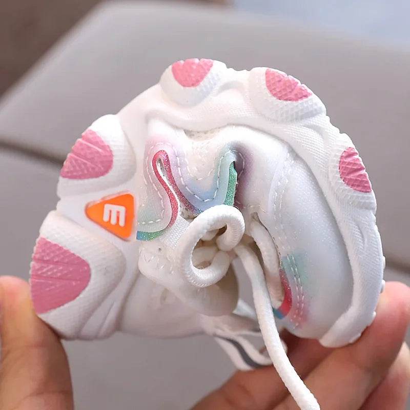 2024 Breathable Toddler Boy Sneakers Stretch Fabric Fashionable Baby Running Shoes Pink School Girl Sports Shoes Sneakers D07083 - Touchy Style