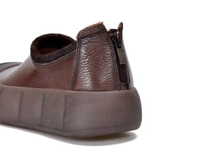 Round Toe Genuine Leather Women&