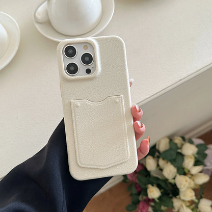 حافظات هواتف لطيفة لهاتف iPhone 16 و15 و13 و14 Pro Max - محفظة بفتحة للبطاقات - غطاء جلدي ناعم غير لامع - PC9010