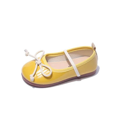 Smooth and Brightly Patent Leather Shoes for Kids Girls Simple Bow-tie Mary Janes Shoes Flats Kawaii Slip on Shoes Girl F07193 - Touchy Style