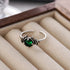PANJBJ 925 Sterling Silver Green Zircon Rings For Women Wing Devil Design Hip Hop Trend Adjustable Jewelry Gift Dropshipping - Touchy Style