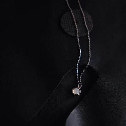 925 Sterling Silver Necklace Charm Jewelry - Geometry Jade - Round Simple Pattern - N2390 - Touchy Style