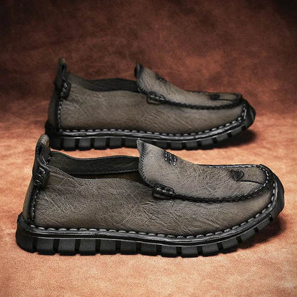 Genuine Leather Men Loafers Slip on Business Casual Leather Shoes Classic Soft Moccasins Breathable Men Flats Soft Driving Shoes - Touchy Style