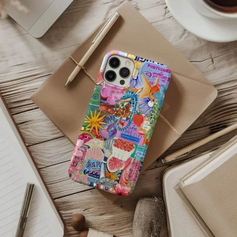 Cute Phone Cases For iPhone 16ProMax 15 14 13 12 11 PRO 11 Plus - Colorful Collage - Acrylic TPU Cover - IC5050 - Touchy Style