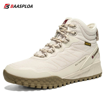 Baasploa Women Cotton Shoes Winter Leather Waterproof Non-Slip Comfortable Warm Plush New Women Outdoor Snow Ankle Boots - Touchy Style