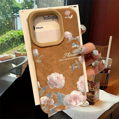 Cute Phone Cases For iPhone 11 12 13 Pro Max 14 15 16 Plus XS X XR 16 - Tulip Flower Pattern - Leather Bumper Cover - Touchy Style