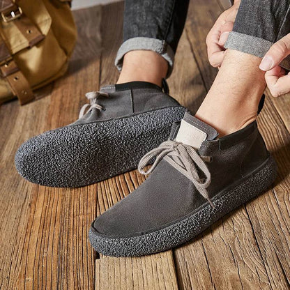 Men Shoes 2024 High Top Sneakers Casual Shoes Fashion Mens Tooling Shoes Retro High Quality Genuine Leather Men Shoes Elegantes - Touchy Style