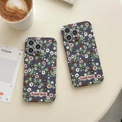 Cute Phone Cases For iPhone 16, 15, 14, 13, 12 Pro Max - Fairy Luck White Black Flowers Art Cover - IC0111 - Touchy Style