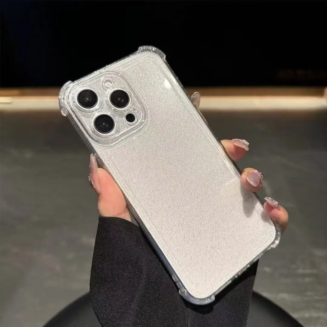 Cute Phone Cases For iPhone 11, 12, 13, 14, or 15 Pro Max - Plating Silver Bowknot - Transparent Cover - TSP257