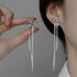PANJBJ 925 Sterling Silver Bowknot Clip Earring for Women Hollow Out Tassels Ins Versatile Geometry Jewelry Gift Dropshipping - Touchy Style