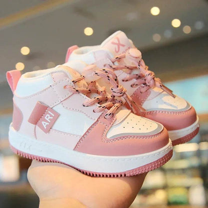 High Top Children Sneakers Anti-slippery Boys Basketball Shoes Flat Heel Super Cozy Girl Hiking Shoes Kids Platform Boots F08313 - Touchy Style
