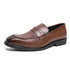 Fashion Penny Loafers Leather Men Shoes Simple Pointed Toe Slip On Dress Business Suit Casual Party Wedding Shoes For Man - Touchy Style