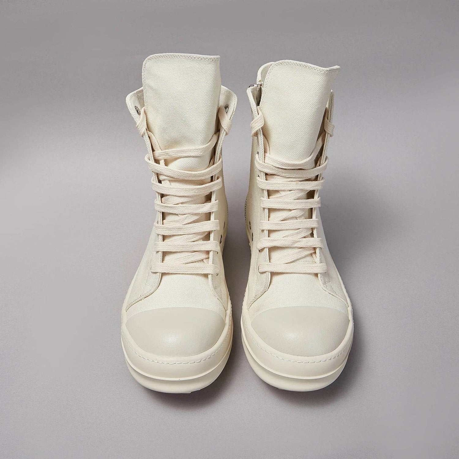 Brand Men Shoe Casual High Top Women Sneaker Quality White Designer O-wen Street New Fashion Zip Flat Canvas Brand Ankle Boot - Touchy Style