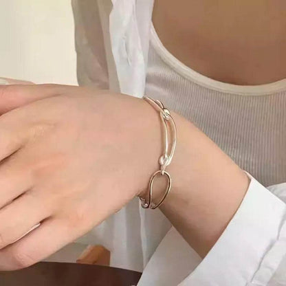 PANJBJ 925 Sterling Silver Line Tie Bracelet for Women Hollow Out Hook Buckle Korean Ins Punk Jewelry Party Gifts Dropshipping - Touchy Style