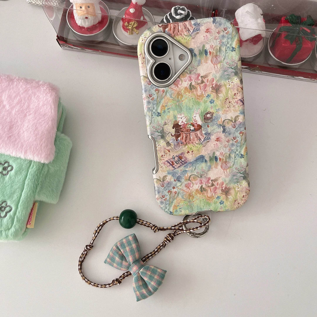 Cute Phone Cases For iPhone 16, 15, 14, 13 Pro Max - Vintage Oil Painting Animal Picnic in Garden - Electroplated Chic Cover - PC5330 - Touchy Style
