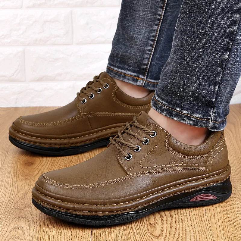 Luxury Brand Mens Casual Shoes Genuine Leather Men Business Flat Top Quality Male Oxford Shoes Handmade Breathable Walking Shoes - Touchy Style