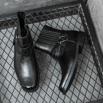 Genuine Leather Mens Chelsea Boots Brand Designer Dress Boots Men Fashion Casual Business Ankle Boots Slip on Business Footwear - Touchy Style