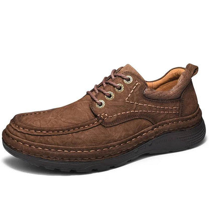 Genuine Leather Mens Loafers Anti-slip Rubber Man Casual Shoes Vintage Style Walk Shoes Slip-On Hiking Footwear Luxury Moccasins - Touchy Style