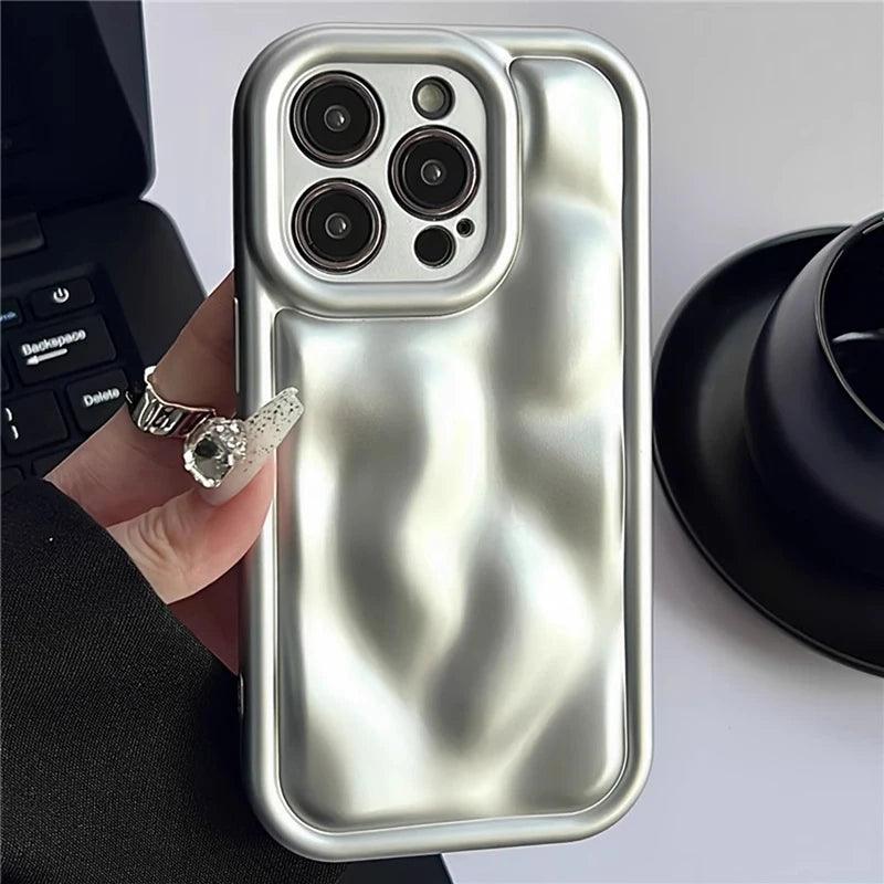 3D Plating Foil Cute Phone Cases For iPhone 15 14 13 12 Pro Max 11 - Touchy Style .