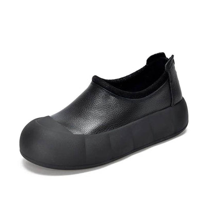 Round Toe Genuine Leather Women&