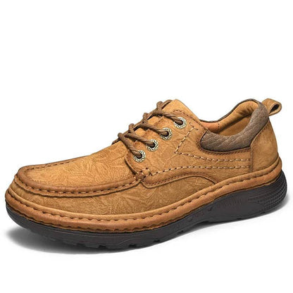 Genuine Leather Mens Loafers Anti-slip Rubber Man Casual Shoes Vintage Style Walk Shoes Slip-On Hiking Footwear Luxury Moccasins - Touchy Style