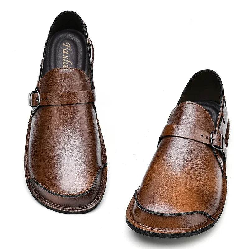 British Style Men Loafers Male Comfortable Dress Genuine Leather Men Casual Flats Non-Slip Mens Moccasins Classic Slip on Shoes - Touchy Style