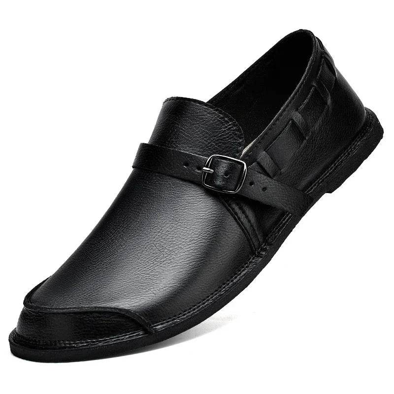 British Style Men Loafers Male Comfortable Dress Genuine Leather Men Casual Flats Non-Slip Mens Moccasins Classic Slip on Shoes - Touchy Style