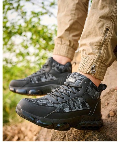 Camouflage Men Safety Shoes Quality Work Sneakers Air Cushion Men Protective Shoes Anti-smash Anti Puncture Work Boots Non-slip - Touchy Style