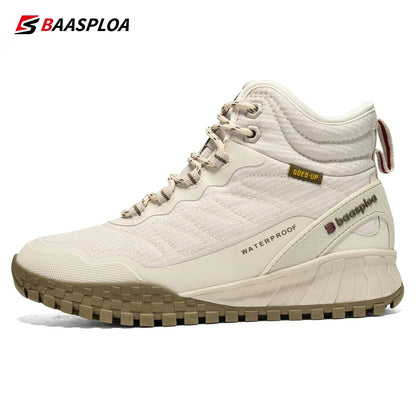 Baasploa Women Cotton Shoes Winter Leather Waterproof Non-Slip Comfortable Warm Plush New Women Outdoor Snow Ankle Boots - Touchy Style
