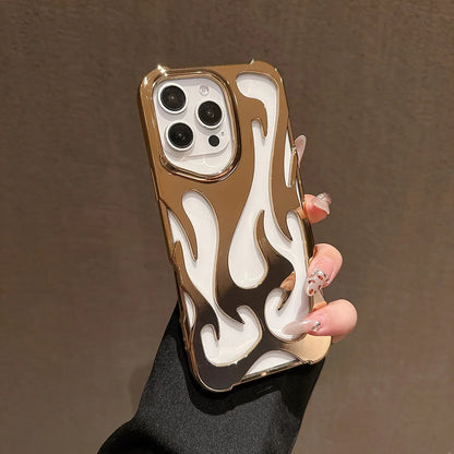 Cute Phone Cases 3D Flame Pattern for iPhone 15/14/13/12 Pro Max - TSP3011