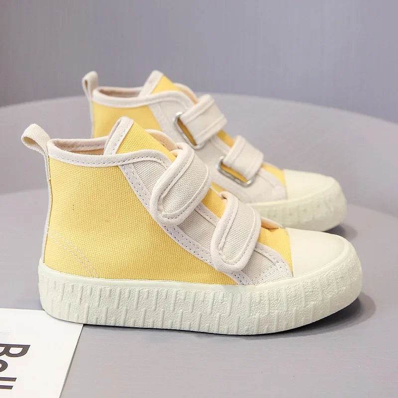 Chicest Patchwork Canvas Shoes for Kids Cute Colorful Street style Children Boy Autumn High Top Shoe Girl Boots Flat-sole E07314 - Touchy Style
