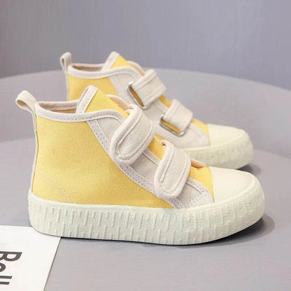 Chicest Patchwork Canvas Shoes for Kids Cute Colorful Street style Children Boy Autumn High Top Shoe Girl Boots Flat-sole E07314 - Touchy Style