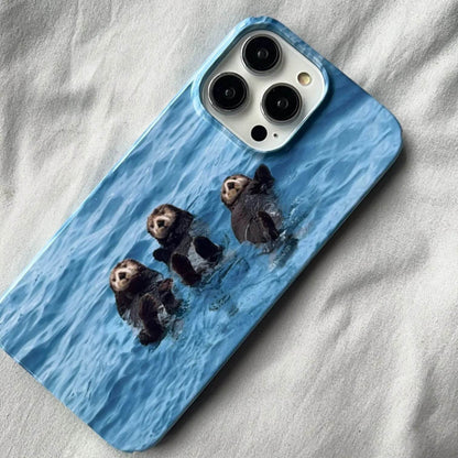 Cute Phone Cases For iPhone 15PRO MAX, 14, 13 PRO MAX, 15, 15PLUS, 15PRO, 11Pro - Beaver Poster Illustration - Acrylic Hard Cover - IC6210 - Touchy Style