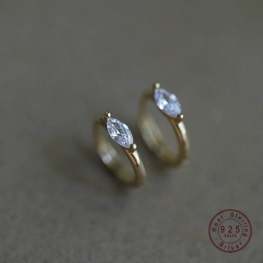 925 Sterling Silver Plated 14K Gold Geometric Zircon Earrings for Women Simple Elegant Exquisite Ear Accessories - Touchy Style