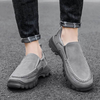 Outdoor Men Sneakers Hanmade Leather Casual Shoes Men Slip On Men Loafers Breathable Lightweight Flats Shoe Hot Sale Platform - Touchy Style