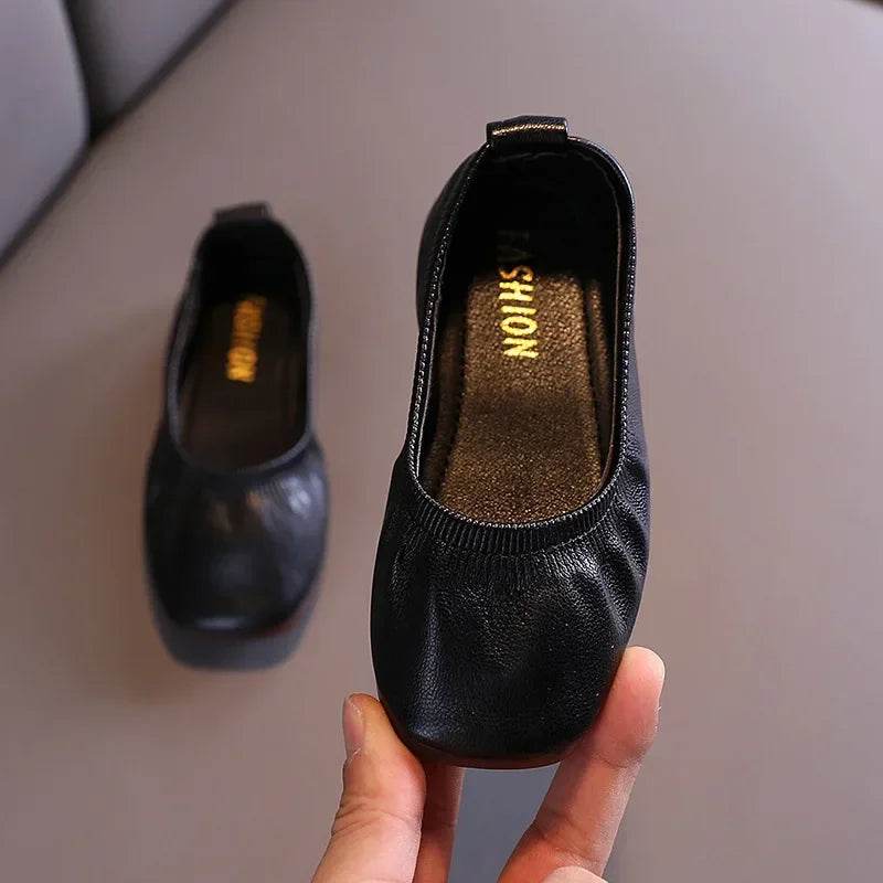 Princess Girls Flat Shoes Breathable Soft PU Leather Dress Shoes for Party Ballet Dance Slip-on Overshoes Casual Moccasin F12282 - Touchy Style