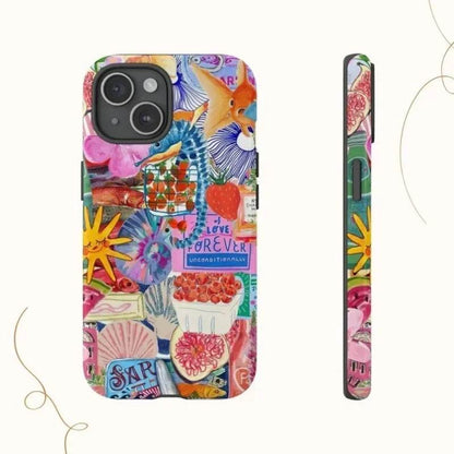 Cute Phone Cases For iPhone 16ProMax 15 14 13 12 11 PRO 11 Plus - Colorful Collage - Acrylic TPU Cover - IC5050 - Touchy Style