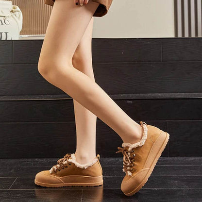 JOZHAMTA 2025 News Women Ankle Boots Kid Suede Snow Boots Warm Wool Short Sneakers Winter Low Heel Shoes Size 35-40 - Touchy Style