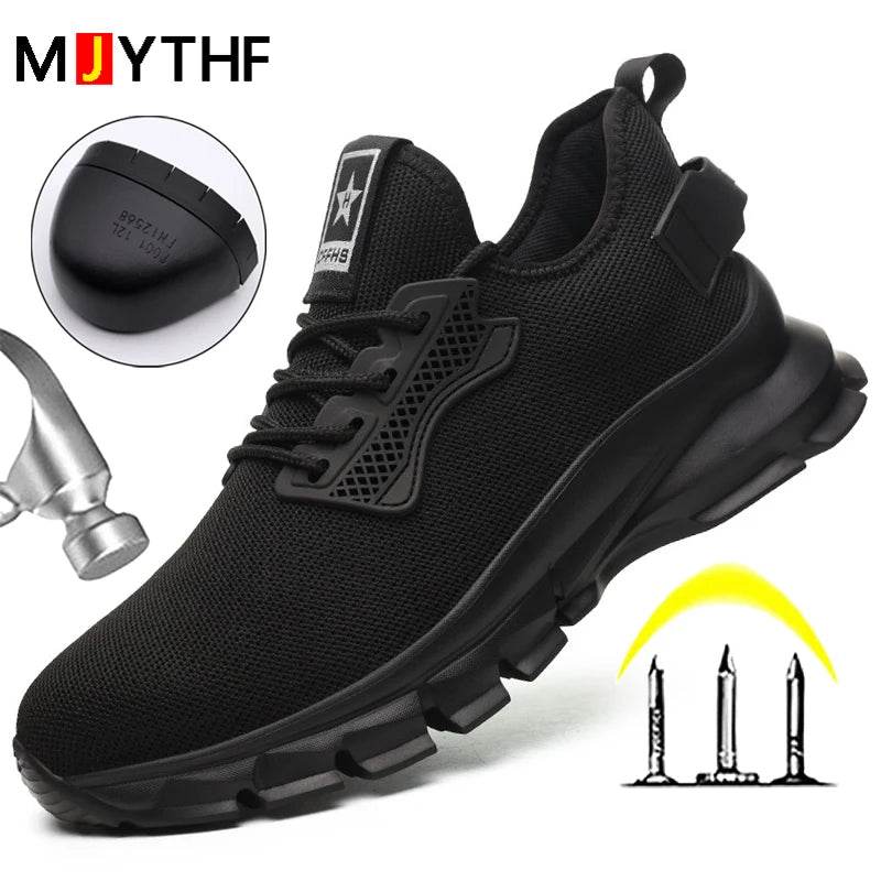 2024 Lightweight Men Safety Shoes Steel Toe Cap work Sneakers Men Protective Shoes Anti-smash Anti-puncture Indestructible Shoes - Touchy Style