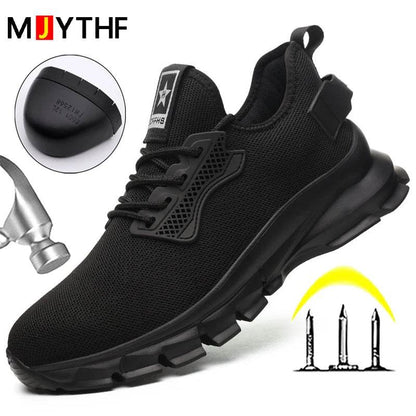 2024 Lightweight Men Safety Shoes Steel Toe Cap work Sneakers Men Protective Shoes Anti-smash Anti-puncture Indestructible Shoes - Touchy Style