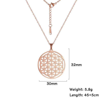 Necklaces Charm Jewelry - Stainless Steel Chain - Flower of Life - CJ0141 - Touchy Style