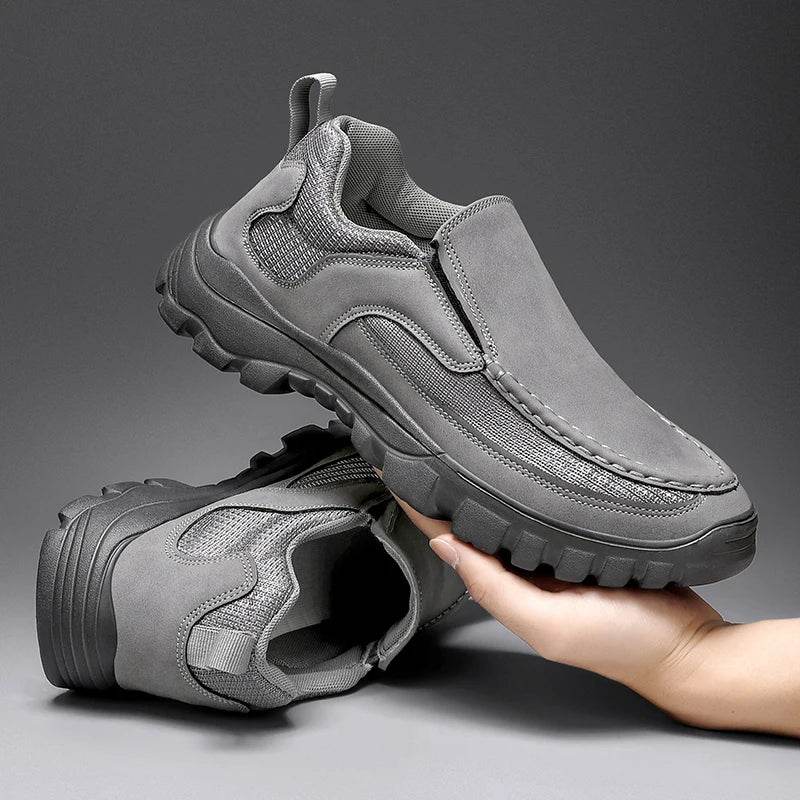 Outdoor Men Sneakers Hanmade Leather Casual Shoes Men Slip On Men Loafers Breathable Lightweight Flats Shoe Hot Sale Platform - Touchy Style