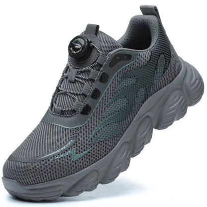Reflective Safety Shoes Men Fashion Protective Sneakers Steel Toe Shoes Rotating Button Work Boots Men Puncture-Proof Male Shoes - Touchy Style
