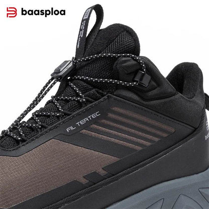 Baasploa Men Outdoor Boots Ankle Leather Waterproof Hiking Shoes Male Winter Plush Warm Casual Sneakers Antiskid Cotton Shoes - Touchy Style