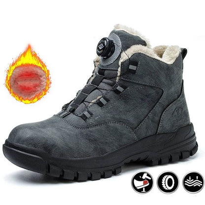 Rotating Buttons Work Boots Men Steel Toe Shoes Safety Boots Puncture-Proof Protective Shoes Waterproof Indestructible Shoes New - Touchy Style