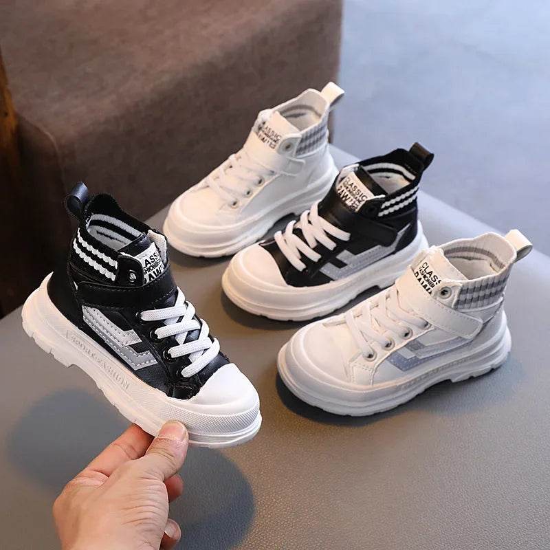 Kids Shoes Classic Stripes Sneakers Baby Boys Girls Running High Top Shoes Handsome Boys Children&
