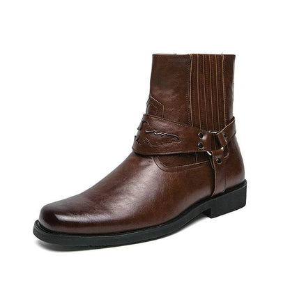 Genuine Leather Mens Chelsea Boots Brand Designer Dress Boots Men Fashion Casual Business Ankle Boots Slip on Business Footwear - Touchy Style